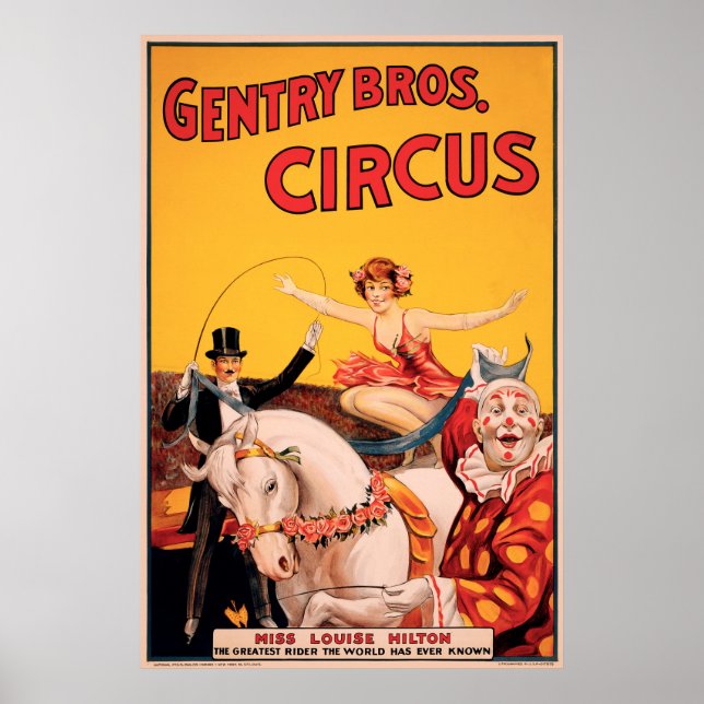 Póster Gentry Bros. Circo (Frente)