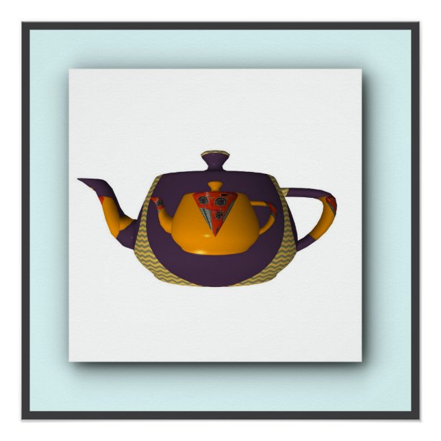 Póster Geo Yellow Purple Chaleira Dupla (Frente)