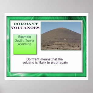 Poster Geografia, vulcões dormentes físicos