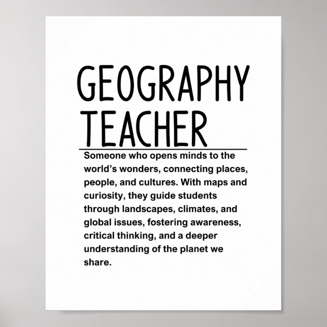 Poster Geography teacher (Frente)