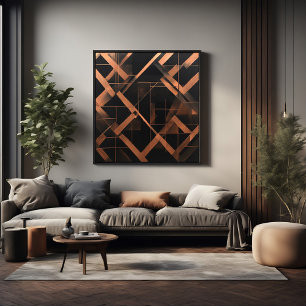Poster Geometria Âmbar Noturno