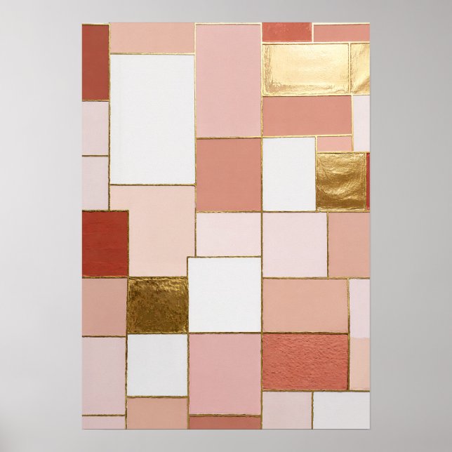 Poster Geometria da Rose Gilded (Frente)