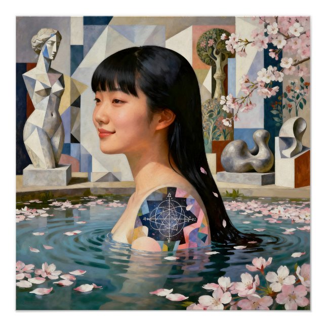 Póster "Geometria da Serenidade" - Um Retrato Digital (Frente)