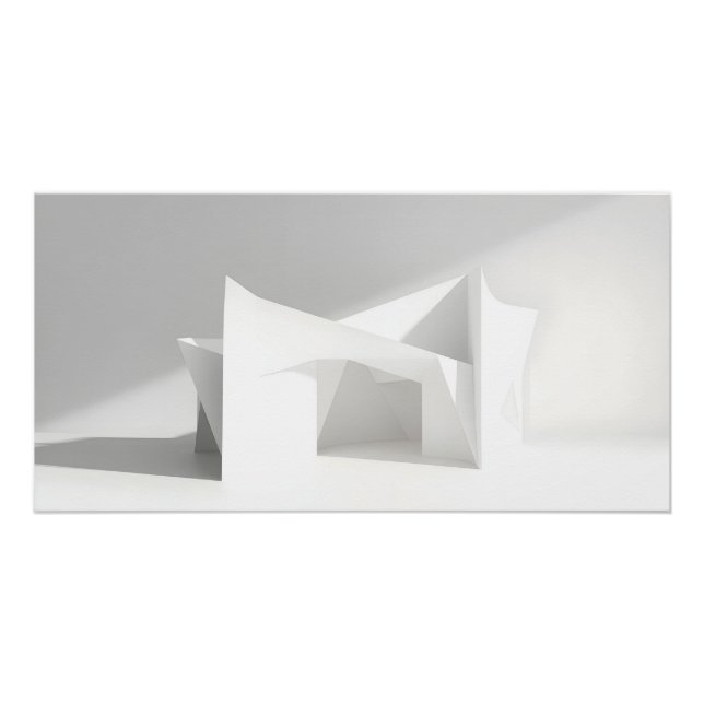 Póster Geometria de Papel Elegante (Frente)