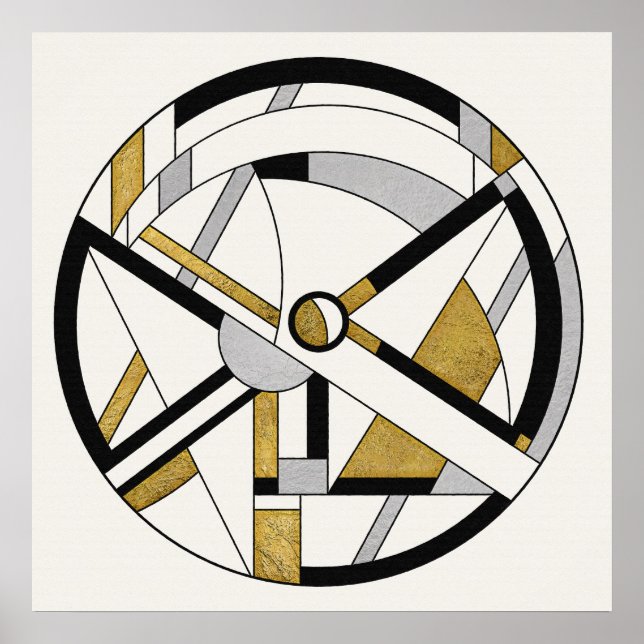 Poster Geometria Deco Circular Minimalista (Frente)