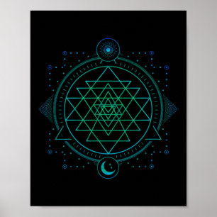 Poster Geometria do Chakra do Sol e da Lua Sri Yantra