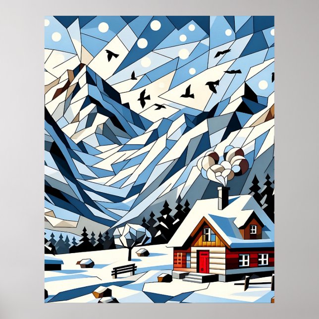 Poster Geometria do inverno (Frente)