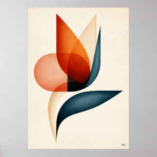 Poster Geometria do Pássaro do Paraíso Japandi