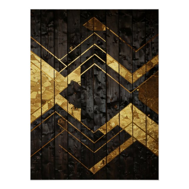 Póster Geometria Dourada (Frente)