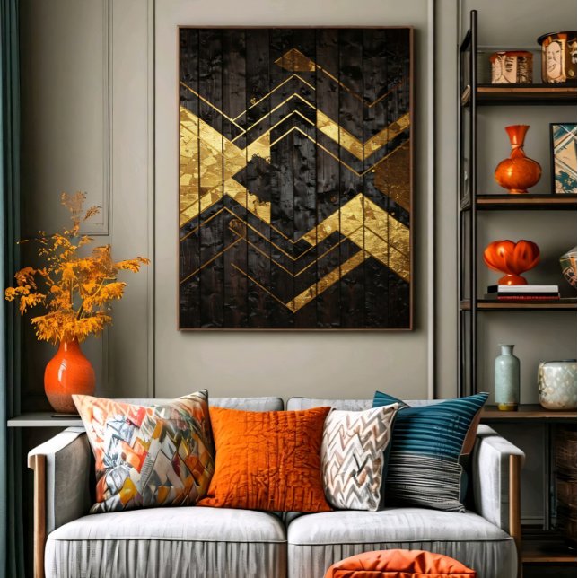 Poster Geometria Dourada (Criador carregado)