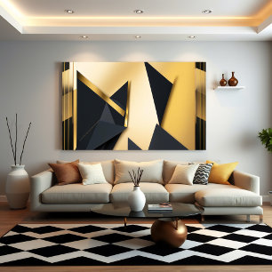 Poster Geometria em Camadas Douradas