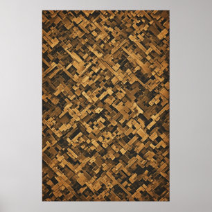 Poster Geometria Esculpida: Uma Composição Textural Abstr