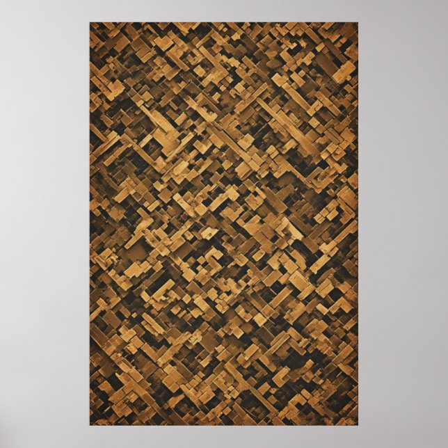 Poster Geometria Esculpida: Uma Composição Textural Abstr (Frente)