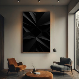 Poster Geometria Escura Minimalista Abstrata