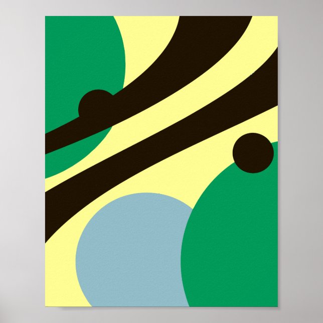 Poster Geometria Fluida em Cores Harmoniosas (Frente)