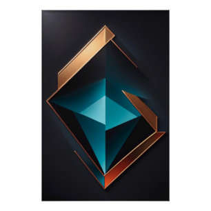 Póster Geometria Luxuosa: O Brilho do Futuro em A