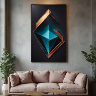 Poster Geometria Luxuosa: O Brilho do Futuro em A
