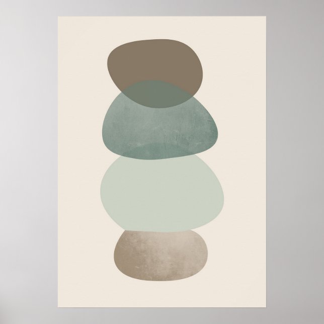 Poster Geometria Neutra Simples Desenhos De Boho Boho Chi (Frente)