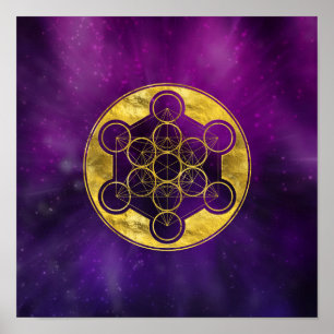 Poster Geometria Sagrada do Cubo do Metatrão