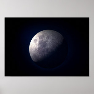 Poster Geometria sagrada - Flor da Vida na Lua