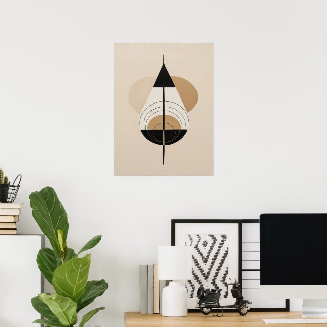 Poster Geometria Simbólica Espiritual em Estilo Mínimo (Escritório em casa)