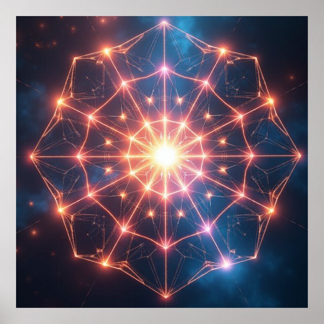 Poster Geometric Abstract : Luminous Core Artwork (Frente)