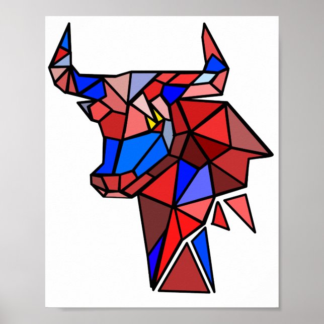 Poster Geometric Bull Shapes (Frente)