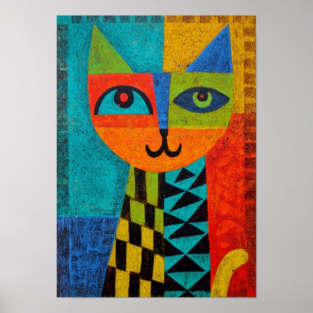 Poster Geometric Cats – Bold, Bright and Playful (Frente)