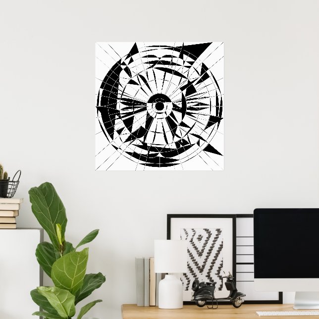 Poster Geometric Mandala Pattern (Escritório em casa)