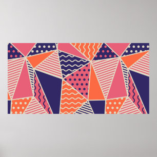 Poster Geometric pattern. Abstract triangle background. V