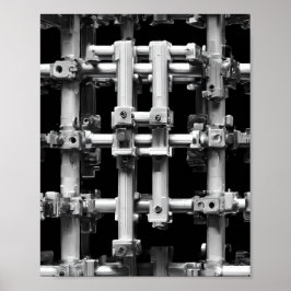 Poster Geometric Pattern Art: Abstract Modular Machine