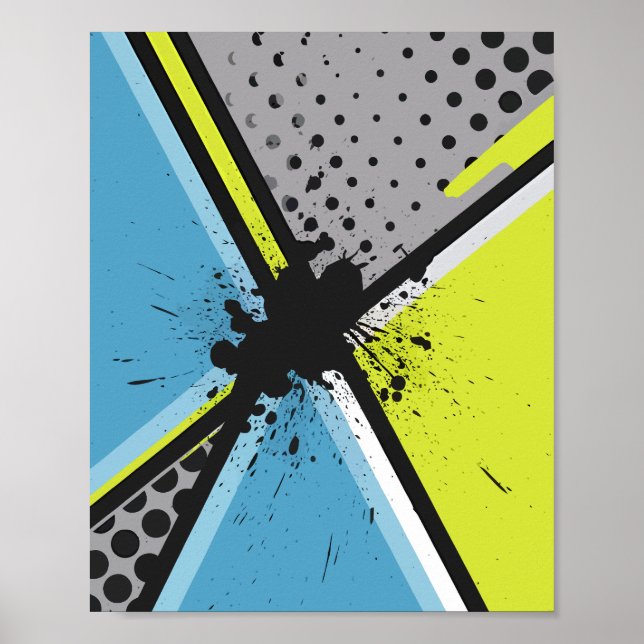 Poster Geometric Splash with Halftone Dots (Frente)