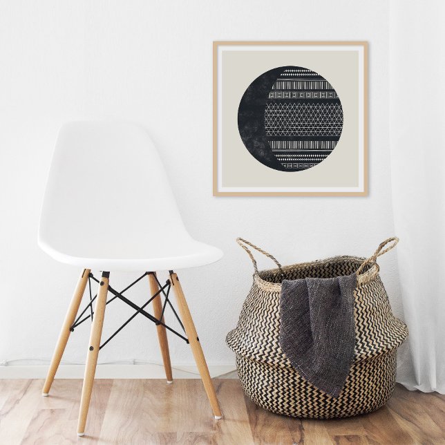 Poster Geometric Tribal Pattern Eclipse Moon Art Print (Criador carregado)