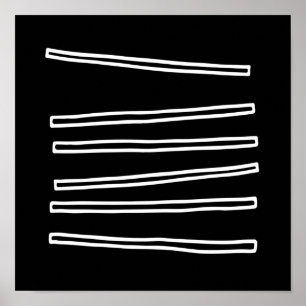 Poster Geométrico Abstrato Preto e Branco Minimalista Nór