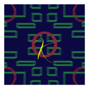 Póster Geométrico Azul
