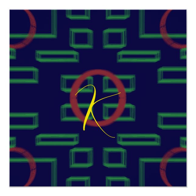 Póster Geométrico Azul (Frente)