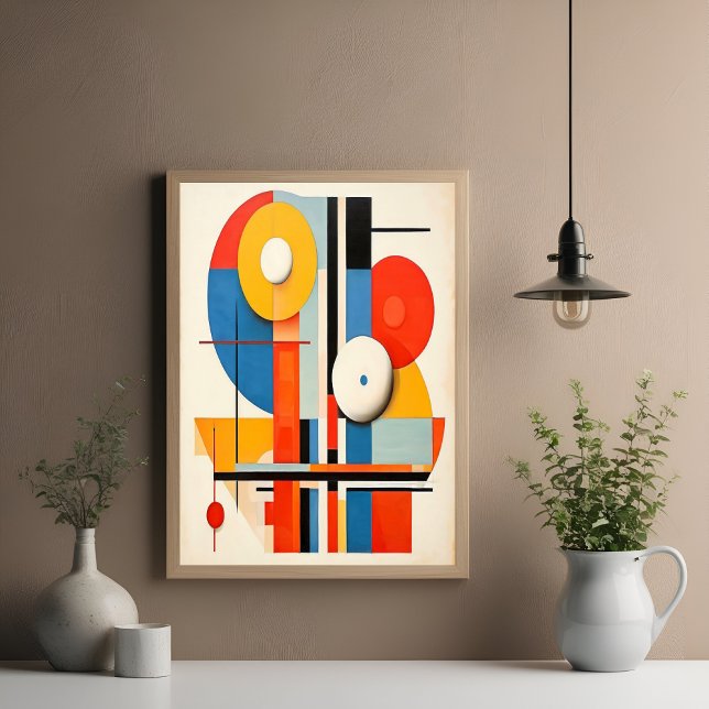 Póster Geométrico Bauhaus Minimalista Abstrato Art (Criador carregado)