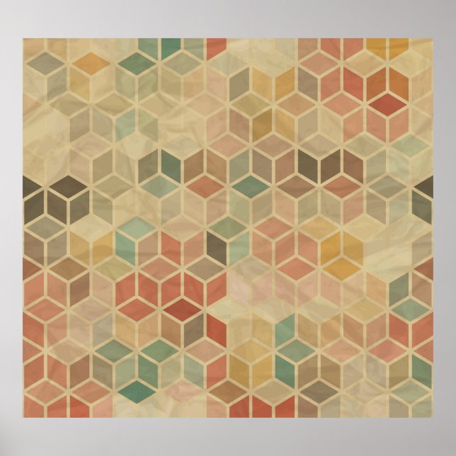 Poster Geométrico: Design sem costura (Frente)