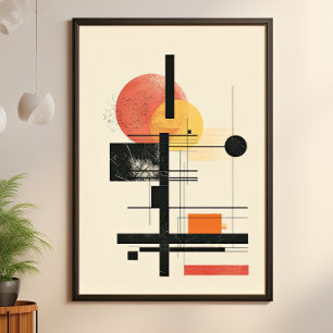 Poster Geométrico do pôr do sol Modernista