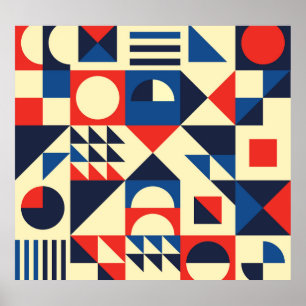 Poster Geométrico do século médio: Padrão Retroativo Funk