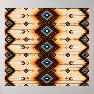 Poster Geométrico étnico: design de padrão-abstrato.