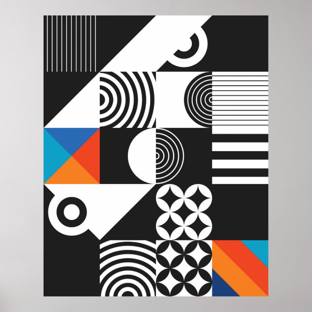 Poster Geométrico moderno em estilo escandinavo (Frente)