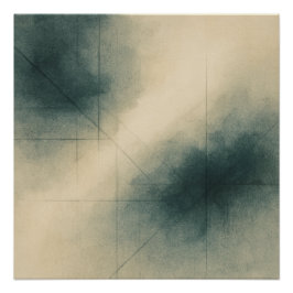 Póster Geometry of Emotion Pt3 Japandi Teal Gray
