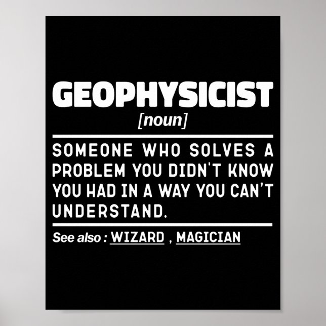 Poster Geophysicist Noun Definition Geophysics Lover Cool (Frente)