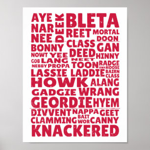 Poster Geordie slang Norte Inglês