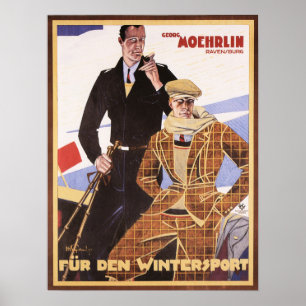 Poster Georg Moehrlin Winter Sports Fashion Clothing Vist