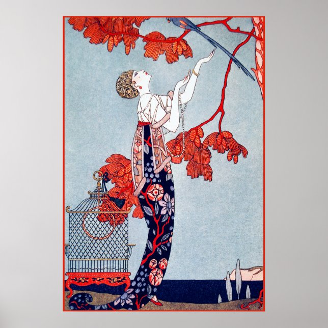 Poster George Barbier "L'Oiseau Volage" 1914 (Frente)