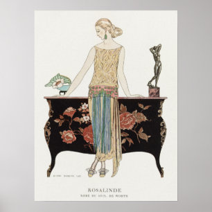 Poster George Barbier, O Robe da Noite, Moda de 1922