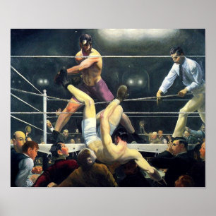 Poster George Bellows Dempsey e arte de Firpo do
