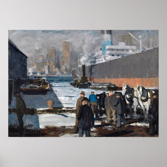 Poster George Bellows Men das Docks (Frente)